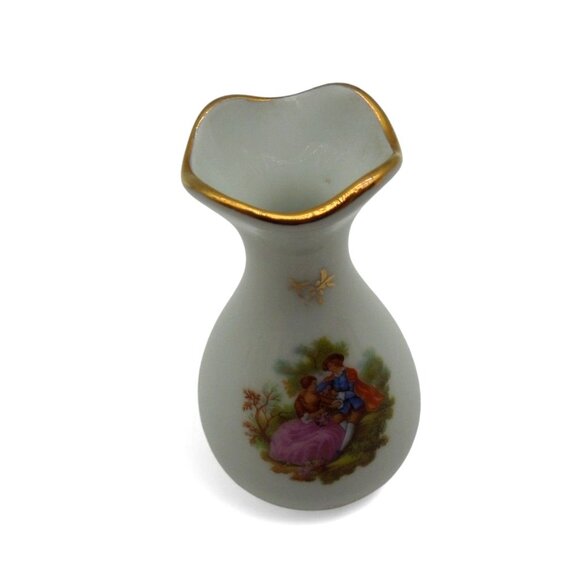 LIMOGES Small Vase Gold Trim & Floral Design France Vintage 3.5 x 2" - Picture 5 of 9